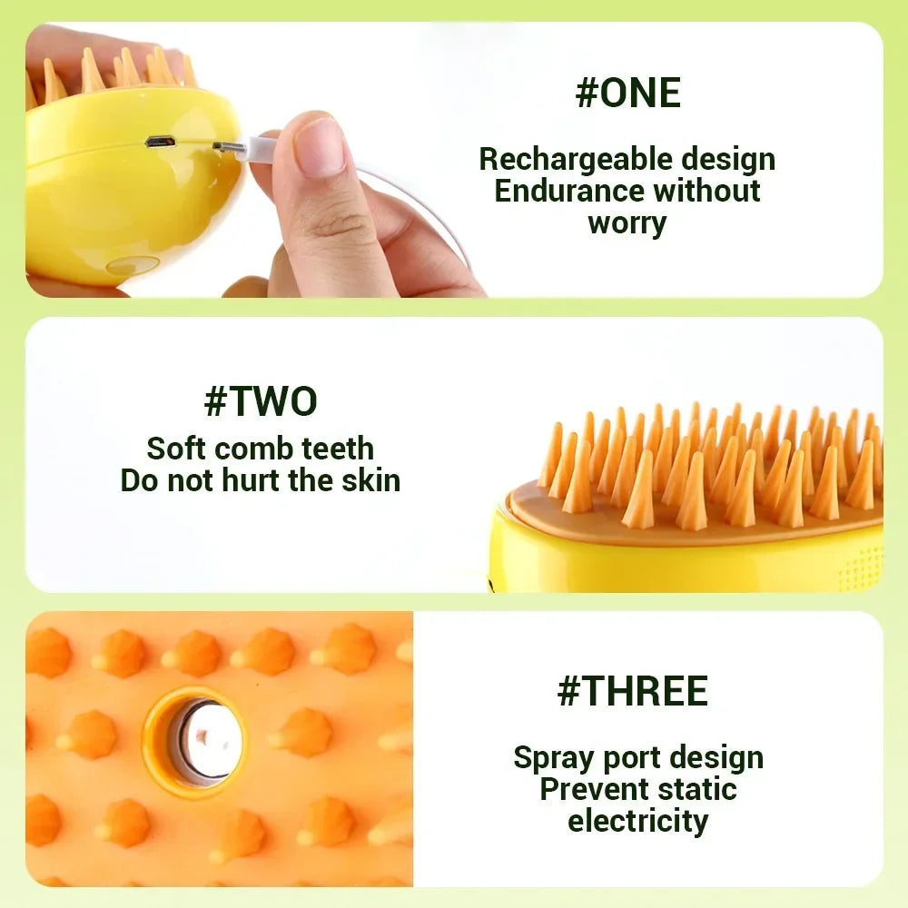 Self-Cleaning Deshedding Brush for Dogs & Cats | Water Mist